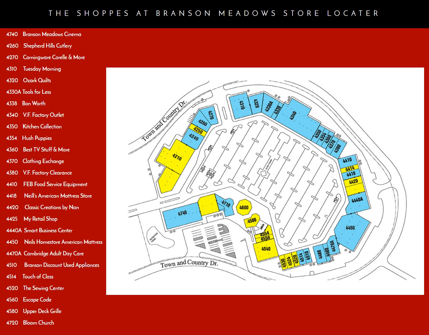 Branson Outlet Mall Map